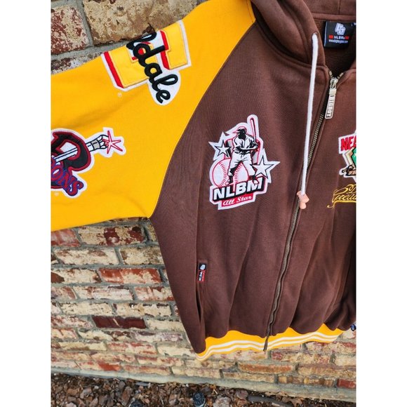 VTG NLBM all stars big boy negro leagues mens XL Museum patch hoodie brown EUC - Picture 7 of 16